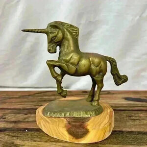Vintage Brass Unicorn Figurine